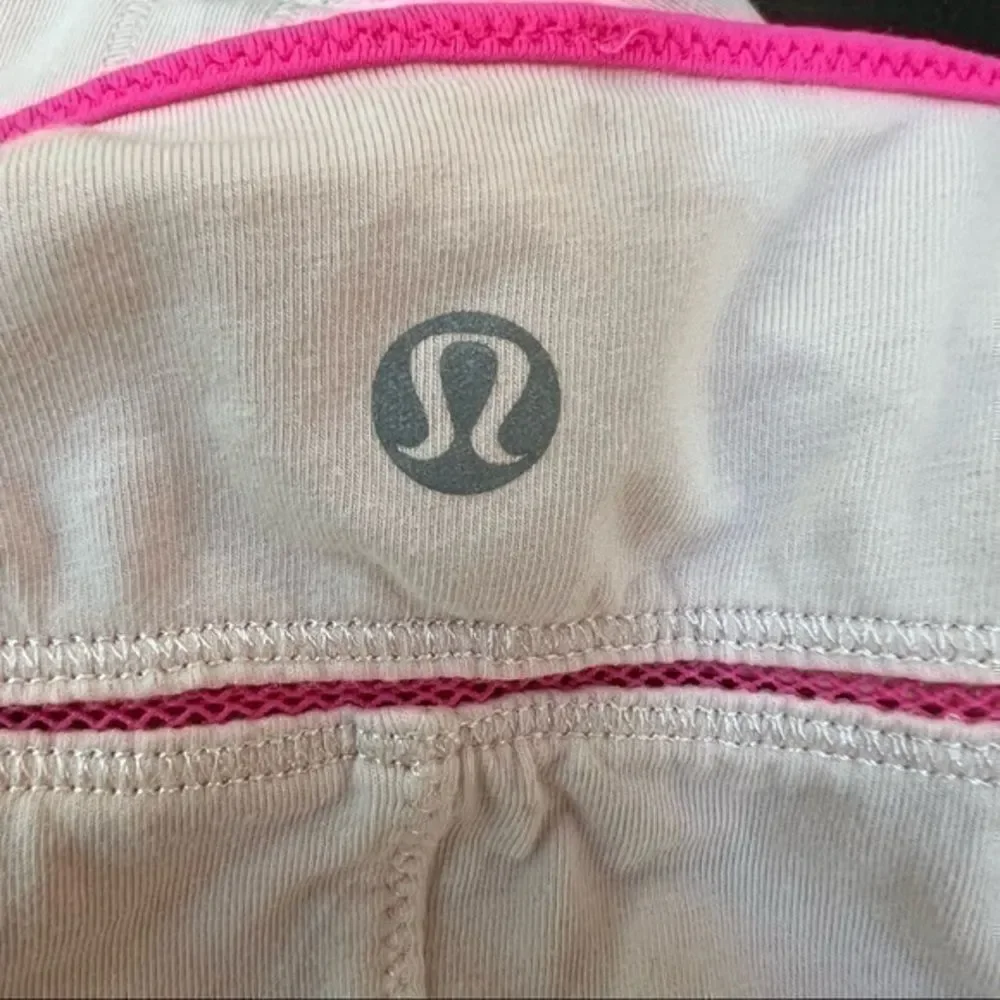 Lululemon light pink bright pink trim Athletic Tank Top Size 6